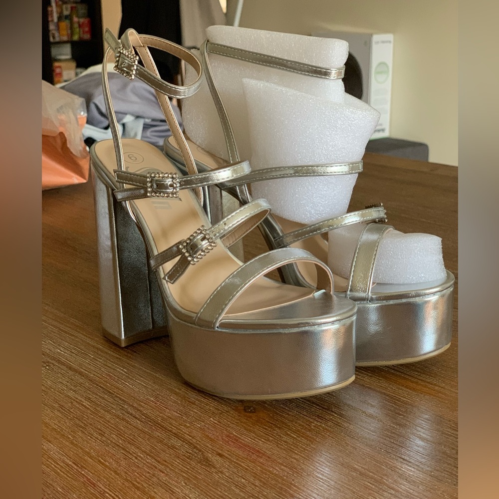 Silver Platform Heels (New)